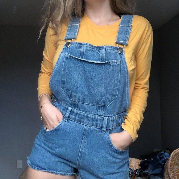 Zara denim overall shorts - Picture 1 of 5